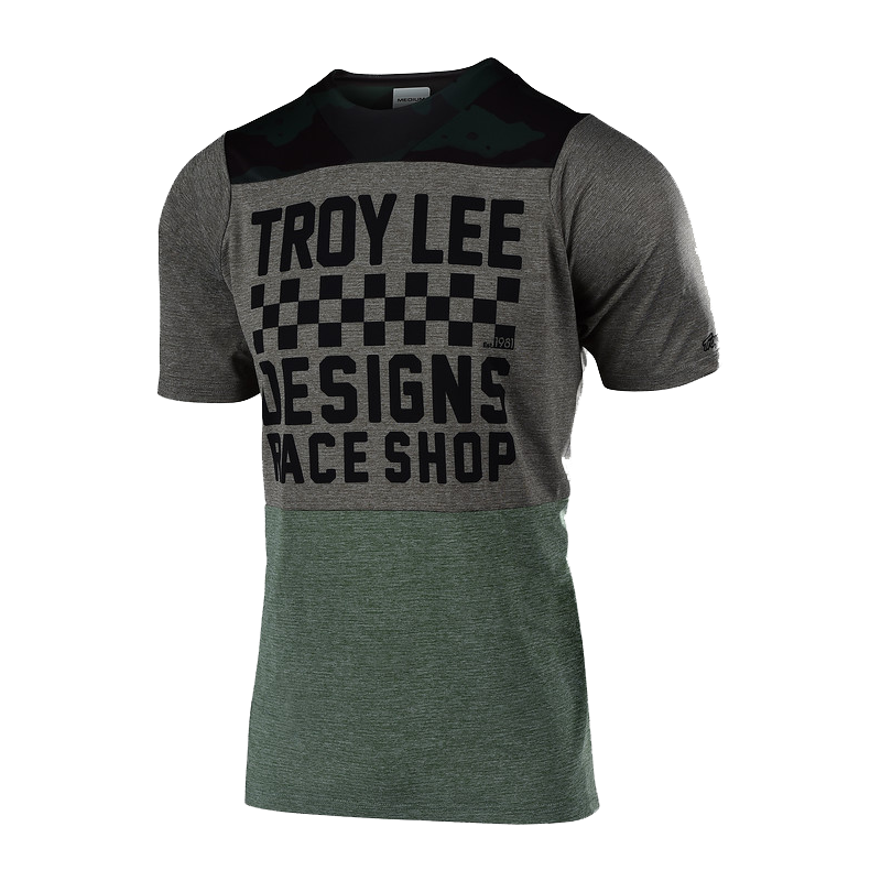 TROY LEE DESIGNS MAILLOT SKYLINE S/S CHECKERS CAMO/HTR TAUP 2019