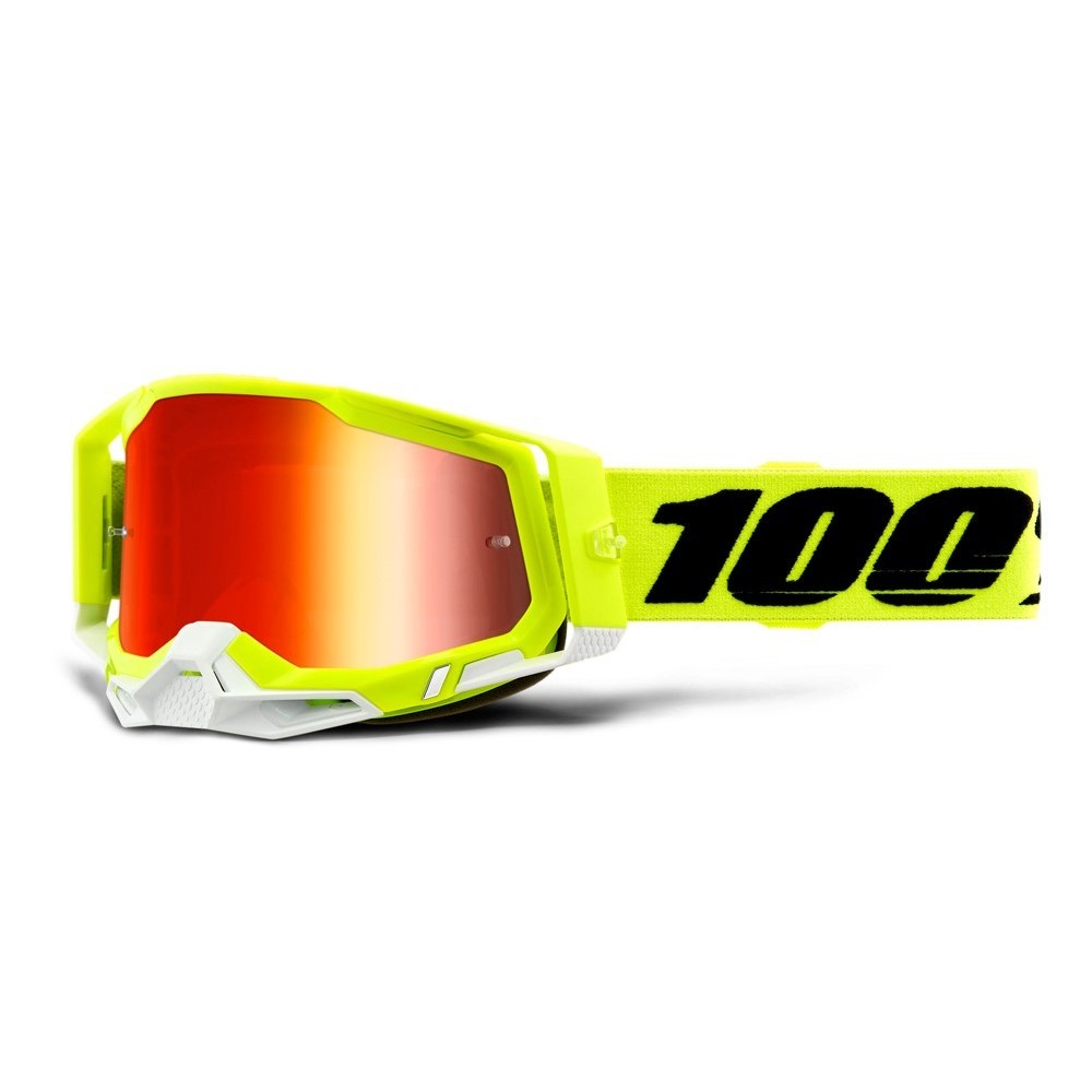 100% MASQUE RACECRAFT 2 - YELLOW MIRROR RED LENS 2021