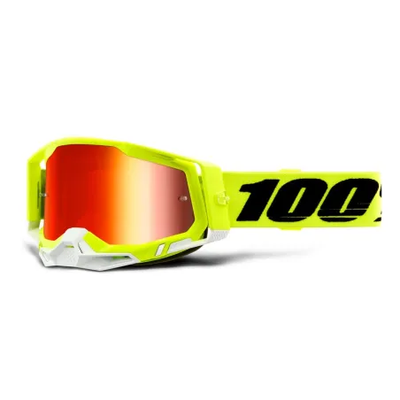 100% MASQUE RACECRAFT 2 - YELLOW MIRROR RED LENS 2021