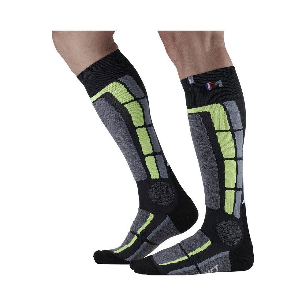 MONNET MI-BAS BACK SIDE GRIS VERT CHAUSSETTES 2022