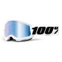 100% Masque VTT Strata 2 - Everest/Mirror Blue Lens