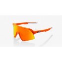 100% LUNETTES S3 SOFT TACT NEON ORANGE RED LENS 2022