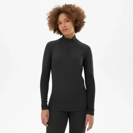 MILLET W DRYNAMIC SOFT 1/2 LS ZIP BLACK/NOIR SOUS VET FEMME 2024