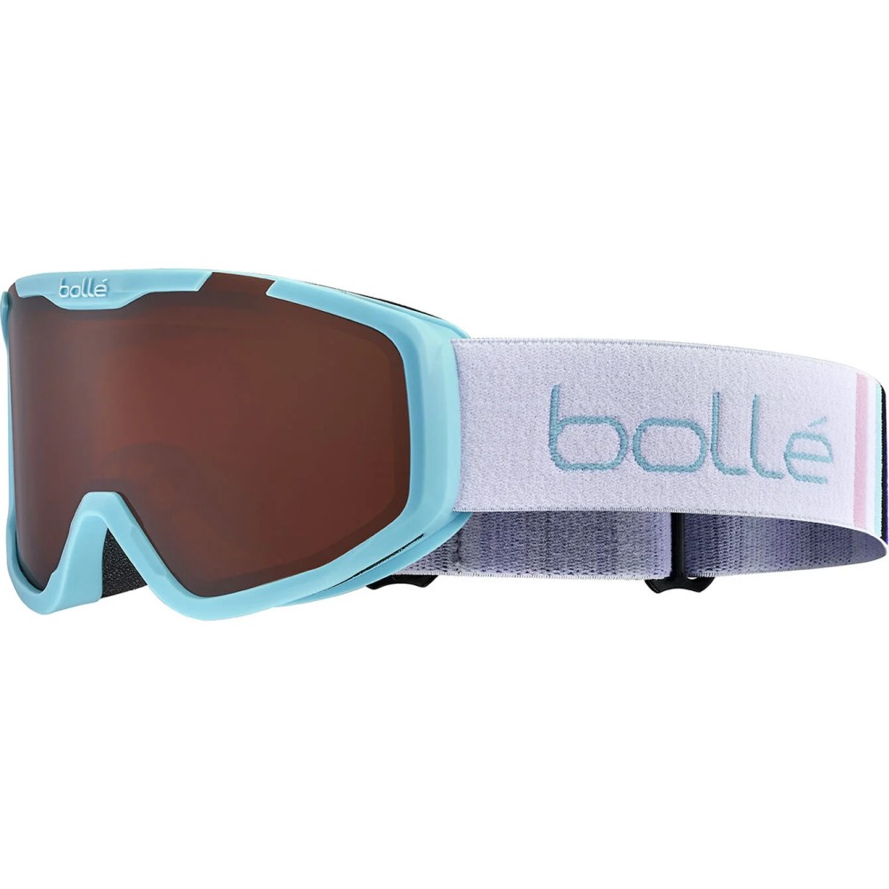 BOLLE Masque de ski ROCKET - couleur BLUE WHITE MAT / ecran ROSY BRONZE CAT 3