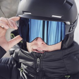 LOUBSOL Masque de ski LS3 ST - Couleur GRIS / ecran miroir BLEU Cat 3