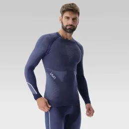 UYN  sous vetement technique Homme AMBITYON manches longues - couleur DEEP BLUE/AVIO/WHITE 