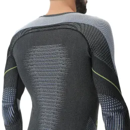 UYN sous vetements technique Homme EVOLUTYON manches longues - couleur Anthracite/Blue/Yellow shiny