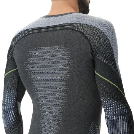 UYN sous vetements technique Homme EVOLUTYON manches longues - couleur Anthracite/Blue/Yellow shiny