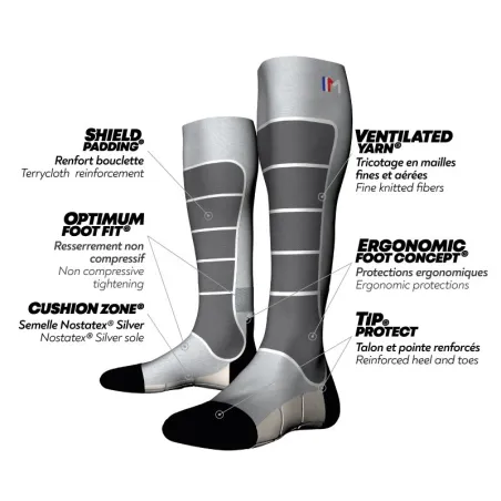 MONNET MI-BAS FUSION BLANC CHAUSSETTES 2024