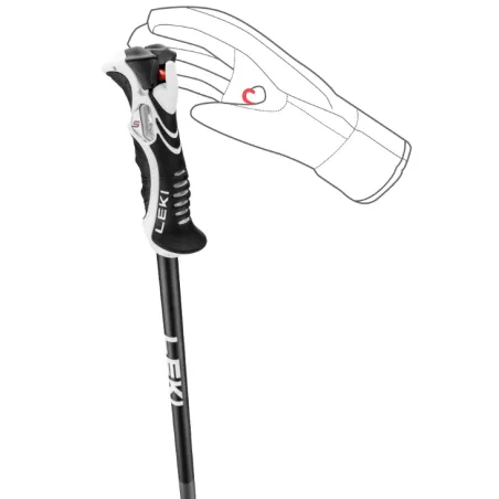 LEKI BOLD LITE S BATONS DE SKIS GRIS/NOIR/ROUGE 2024