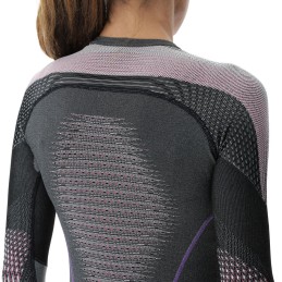 UYN EVOLUTYON SOUS-VÊTEMENTS MANCHES LONGUES MÉLANGÉ FEMME - Anthracite Melange/Raspberry/Purple