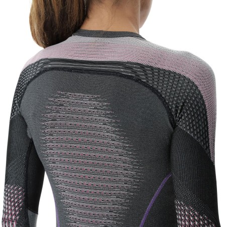UYN EVOLUTYON SOUS-VÊTEMENTS MANCHES LONGUES MÉLANGÉ FEMME - Anthracite Melange/Raspberry/Purple