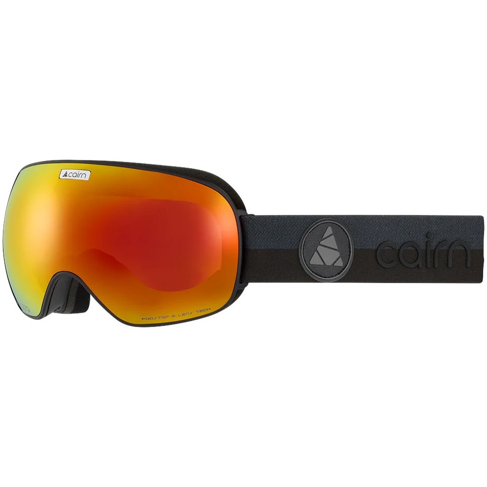 CAIRN Masque de ski FOCUS OTG - MAT BLACK ORANGE MIRROR