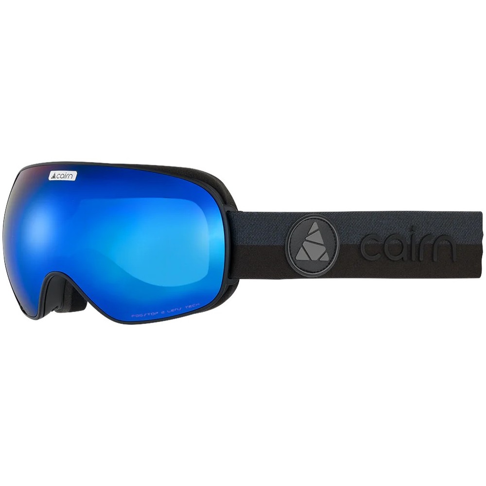 CAIRN Masque de ski FOCUS OTG - MAT BLACK BLUE MIRROR