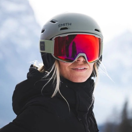 SMITH Masque de ski PREVIEW Fatigue Green + ChromaPop™ Everyday Red Mirror Lens