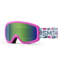 SMITH Masque de ski junior SNOWDAY - Vivid Pink Hearts + Green Sol-X Mirror Lens