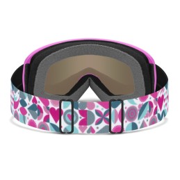 SMITH Masque de ski junior SNOWDAY - Vivid Pink Hearts + Green Sol-X Mirror Lens