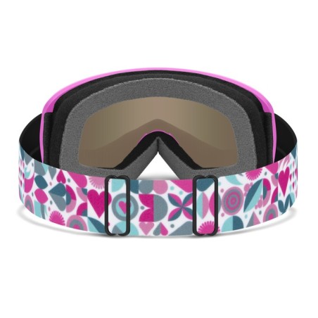 SMITH Masque de ski junior SNOWDAY - Vivid Pink Hearts + Green Sol-X Mirror Lens