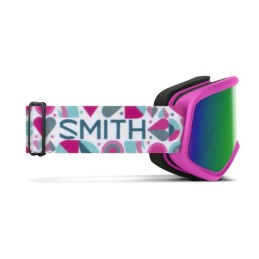 SMITH Masque de ski junior SNOWDAY - Vivid Pink Hearts + Green Sol-X Mirror Lens