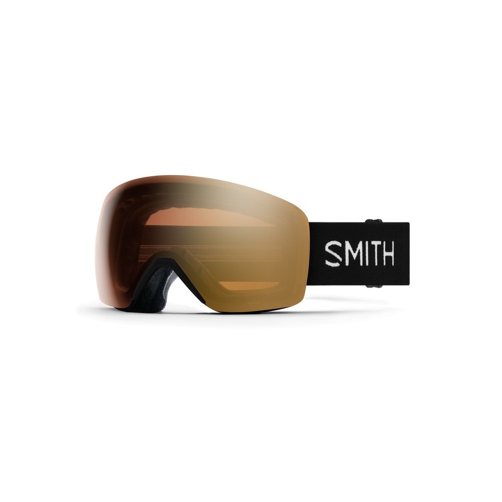 SMITH Masque de ski SKYLINE - Black + ChromaPop™ Pro Photochromic Gold Mirror Lens