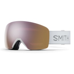 SMITH Masque de ski SKYLINE - White Chunky Knit + ChromaPop Everyday Rose Gold Mirror Lens