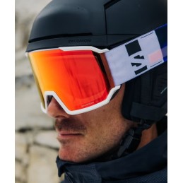 SALOMON Masque de ski S/VIEW 3 - WHITE ADDIKT/MID RED
