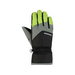 ZIENER gants de ski Junior LANDO - BLACK LIME GREEN