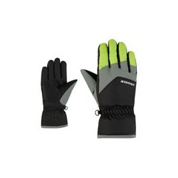 ZIENER gants de ski Junior LANDO - BLACK LIME GREEN