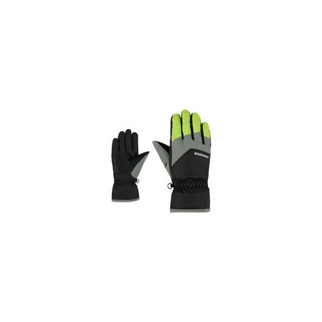 ZIENER gants de ski Junior LANDO - BLACK LIME GREEN