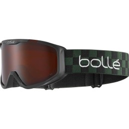 BOLLE Masque de ski junior ROCKET - GREEN CHECKERBOARD MATTE ROSY BRONZE