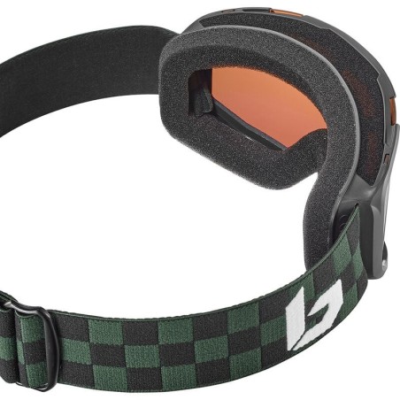 BOLLE Masque de ski junior ROCKET - GREEN CHECKERBOARD MATTE ROSY BRONZE