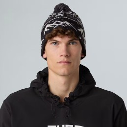 The North Face Bonnet Cabin Ski Tuke - TNF Black Jacquard-Pom