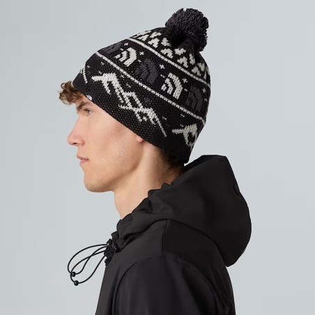 The North Face Bonnet Cabin Ski Tuke - TNF Black Jacquard-Pom