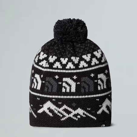 The North Face Bonnet Cabin Ski Tuke - TNF Black Jacquard-Pom