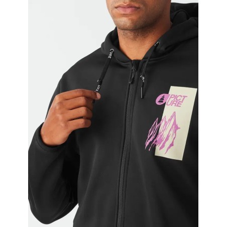 PICTURE Sweat à capuche technique zippé homme PARK - BLACK