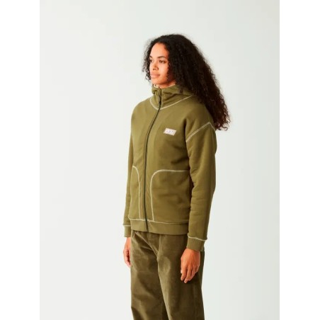 PICTURE Sweat à capuche zippé femme BASEMENT PLUSH - TOBACCO