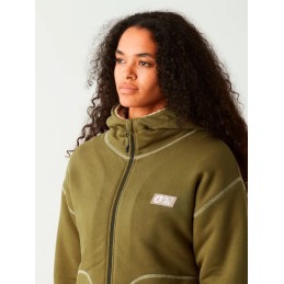 PICTURE Sweat à capuche zippé femme BASEMENT PLUSH - TOBACCO
