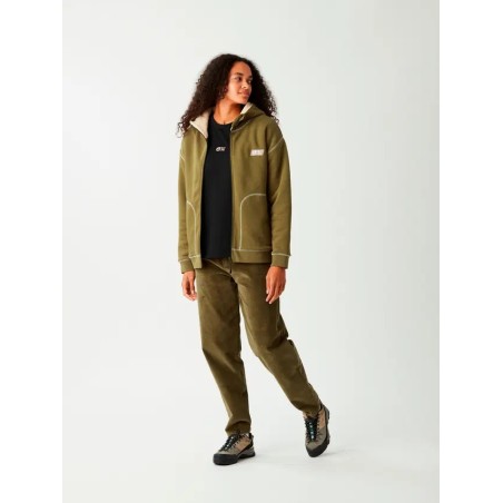 PICTURE Sweat à capuche zippé femme BASEMENT PLUSH - TOBACCO