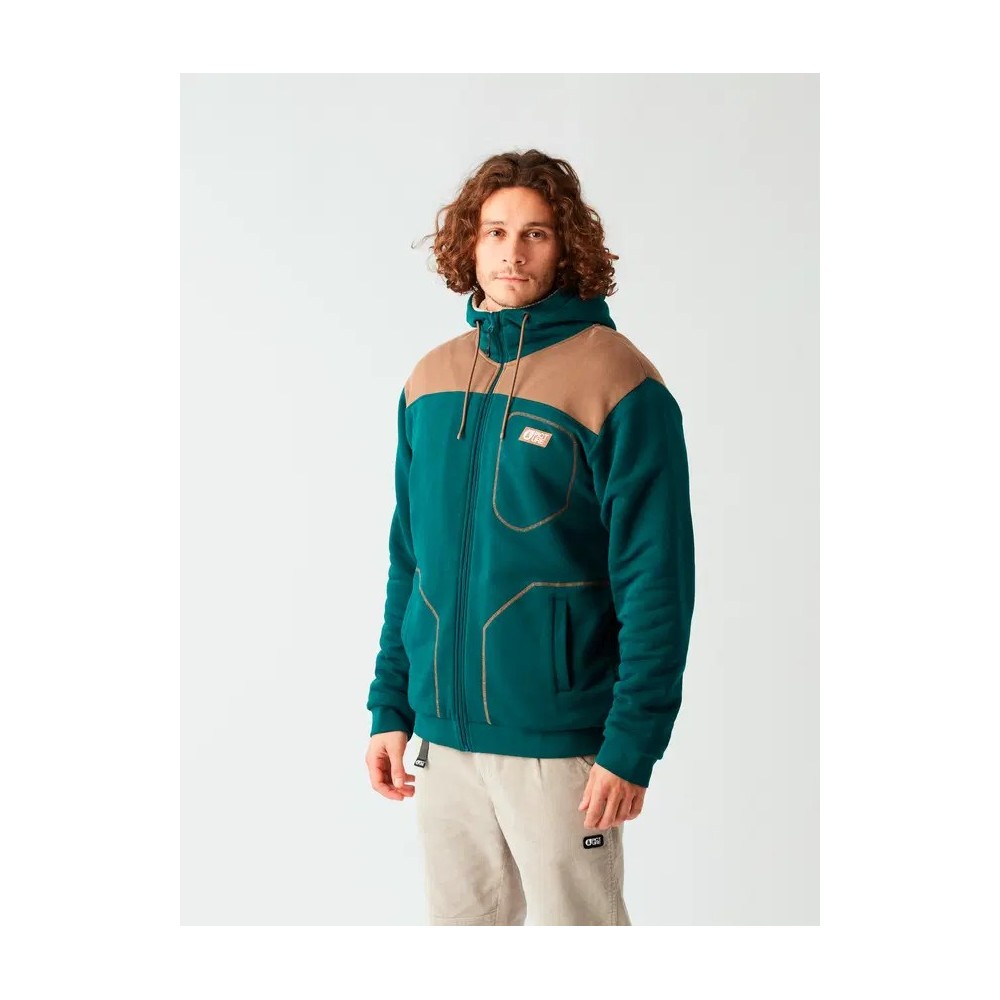 PICTURE Sweat à capuche homme zippé BASEMENT PLUSH - DEEP WATER