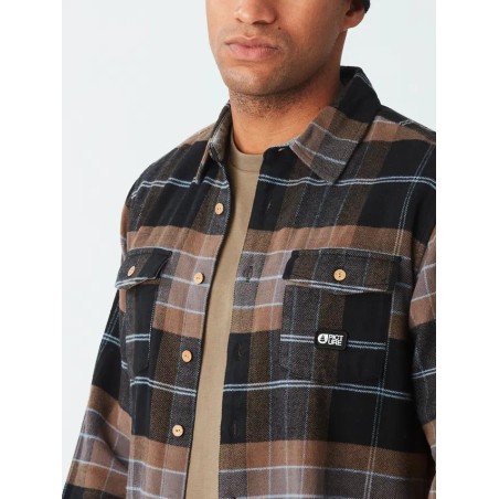PICTURE Chemise à carreaux homme HILLSBORO - SHITAKE