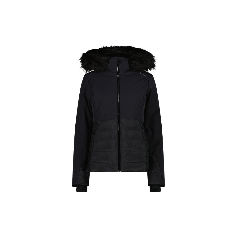 CMP WOMAN JACKET ZIP HOOD - BLACK