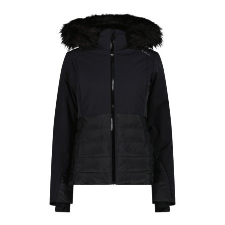CMP WOMAN JACKET ZIP HOOD - BLACK