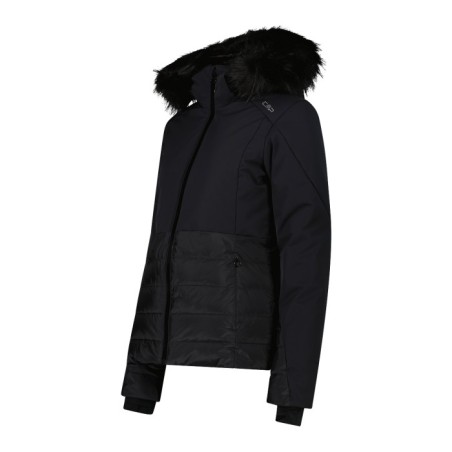CMP WOMAN JACKET ZIP HOOD - BLACK