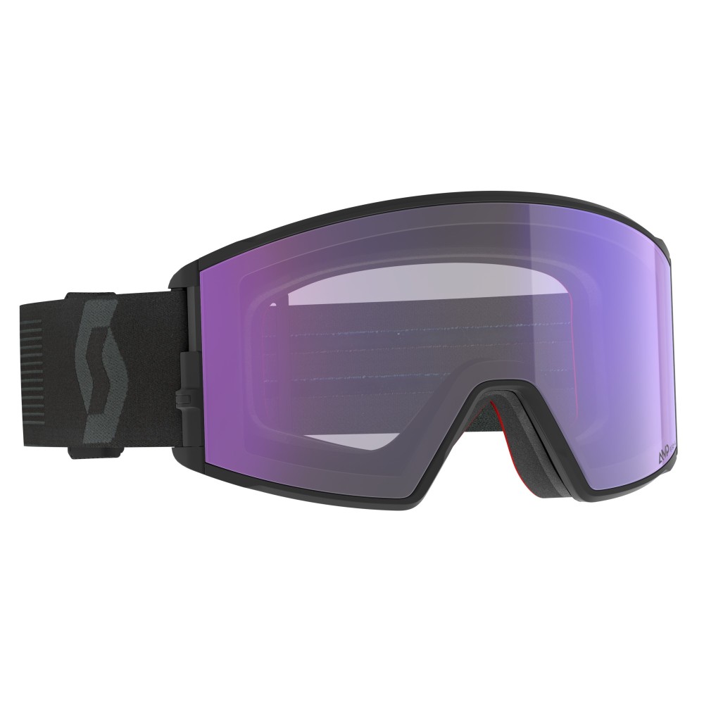 SCOTT Masque de ski REACT - MINERAL BLACK AMP LS BLUE CHROME S2-4