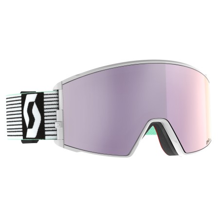 SCOTT Masque de ski REACT - WHITE MINT GREEN AMP LAVENDER CHROME S3