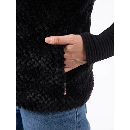 AULP Veste CAROL FAUSSE FOURRURE - BLACK LEO