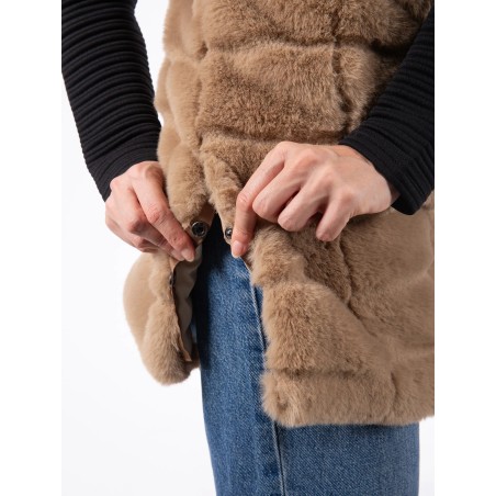 AULP Veste CARRA FAUSSE FOURRURE - TAUPE