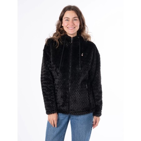 AULP Veste CORAH FAUSSE FOURRURE BLACK
