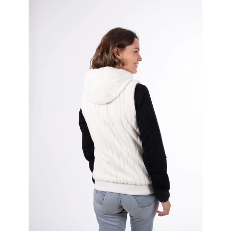 AULP Veste sans manche VAGUE FAUSSE FOURRURE - SNOW